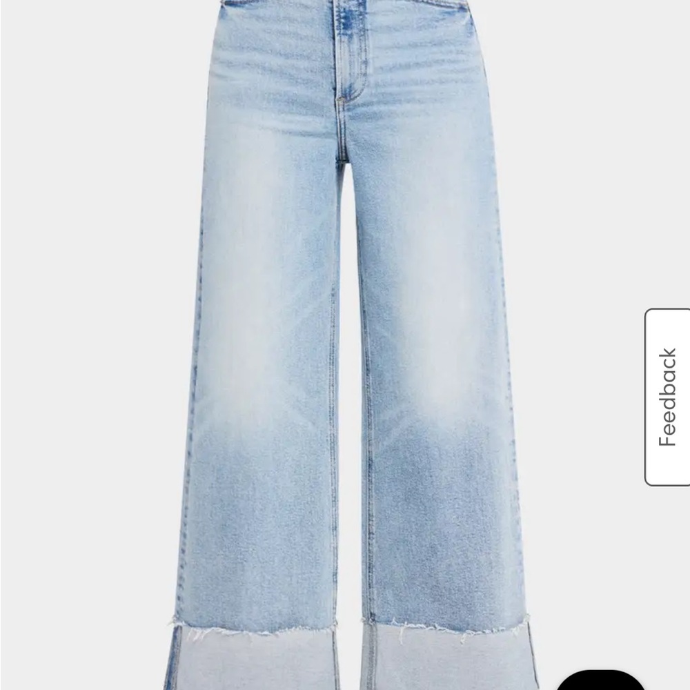 Women's Light Blue Wide-Leg Jeans